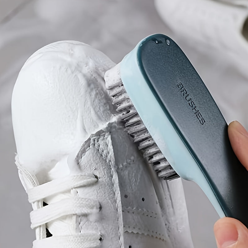 1 brosse à chaussures à long manche et poils souples, outil de nettoyage