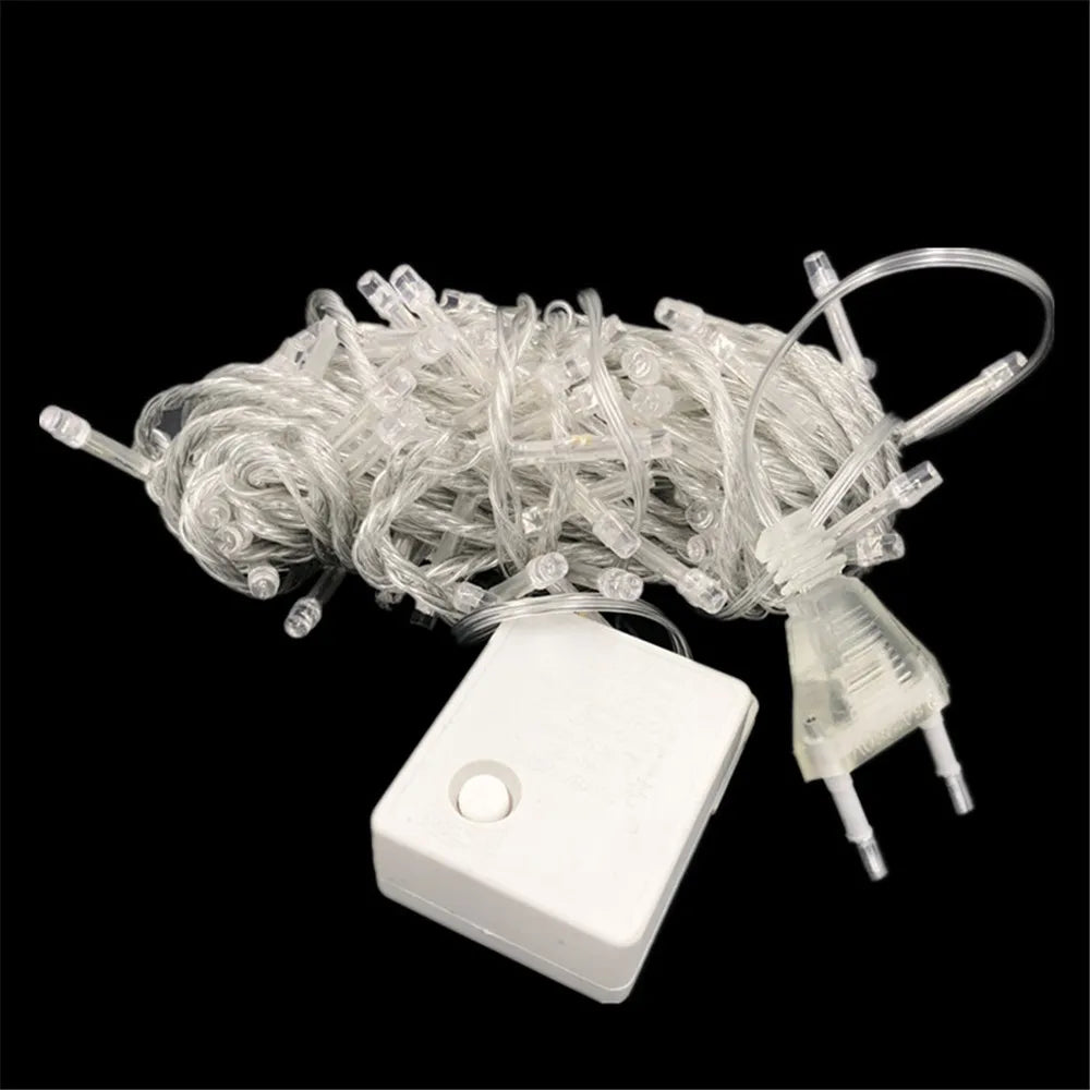 10M 100LED s LED chaîne lumière AC220V AC110V 9 couleurs feston lampes étanche extérieur guirlande fête vacances décoration de noël