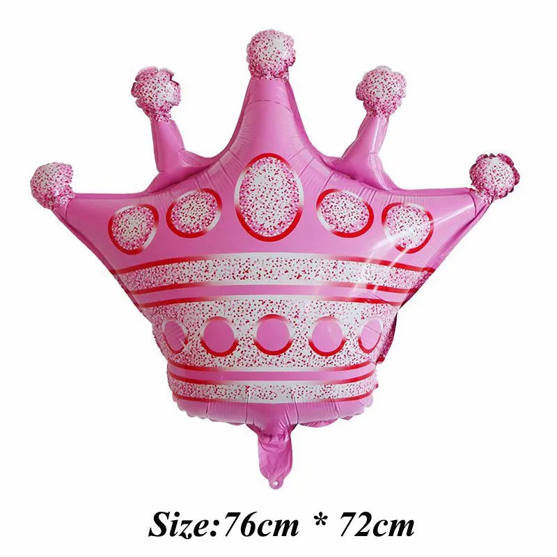 1 ballon en aluminium de grande taille avec couronne dorée, décoration pour fête