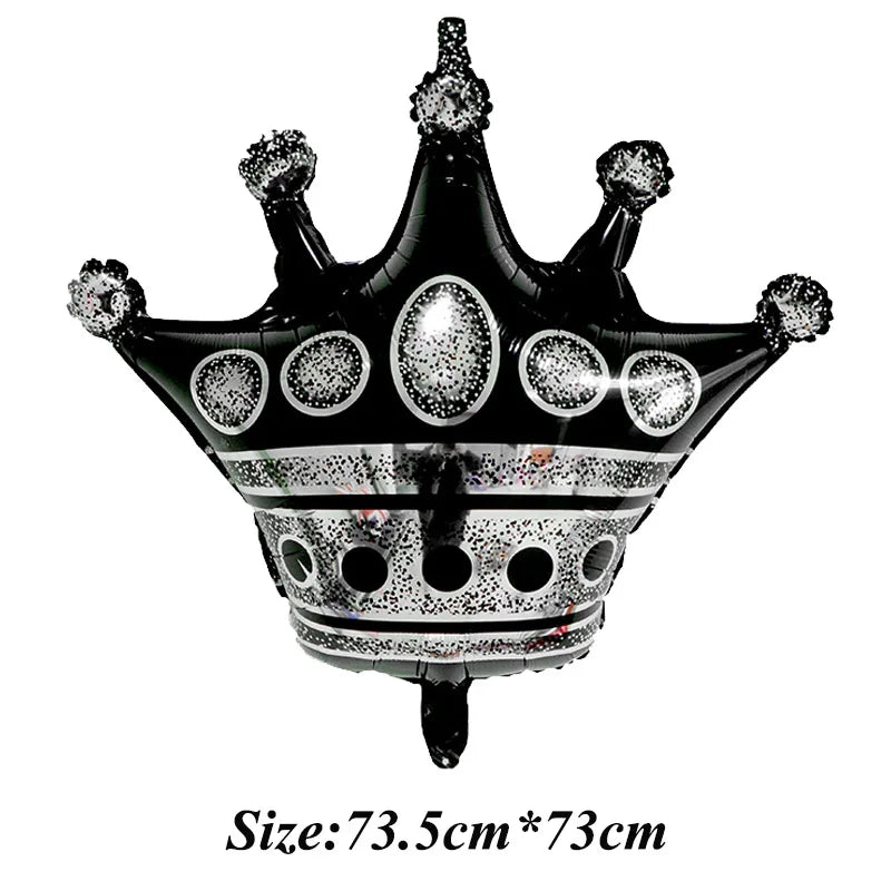 1 ballon en aluminium de grande taille avec couronne dorée, décoration pour fête