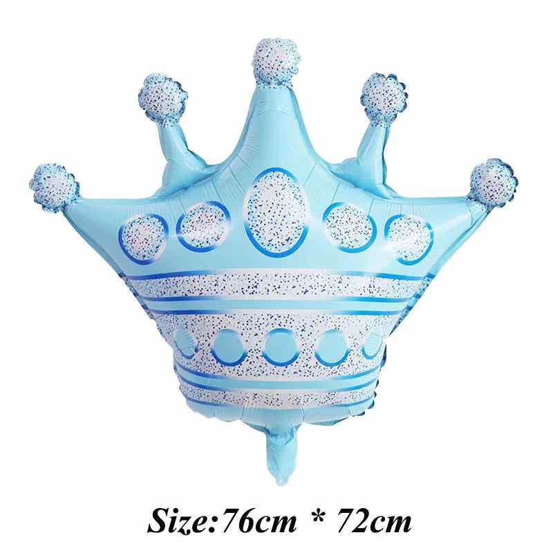 1 ballon en aluminium de grande taille avec couronne dorée, décoration pour fête