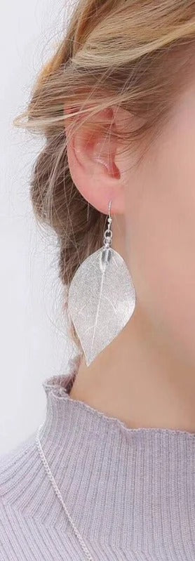LOVBEAFAS 2024 longues boucles d'oreilles filigrane trempé Unique naturel véritable feuille