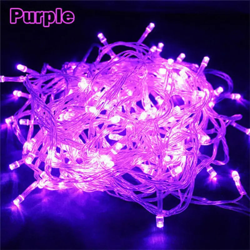 10M 100LED s LED chaîne lumière AC220V AC110V 9 couleurs feston lampes étanche extérieur guirlande fête vacances décoration de noël
