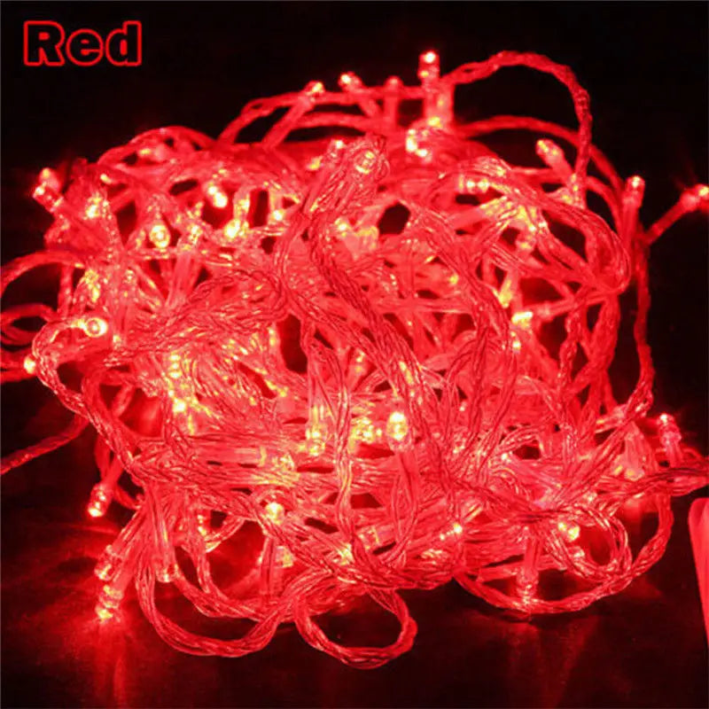 10M 100LED s LED chaîne lumière AC220V AC110V 9 couleurs feston lampes étanche extérieur guirlande fête vacances décoration de noël