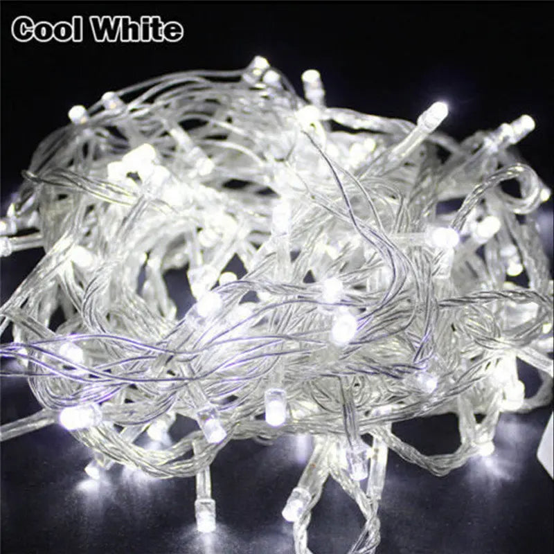 10M 100LED s LED chaîne lumière AC220V AC110V 9 couleurs feston lampes étanche extérieur guirlande fête vacances décoration de noël