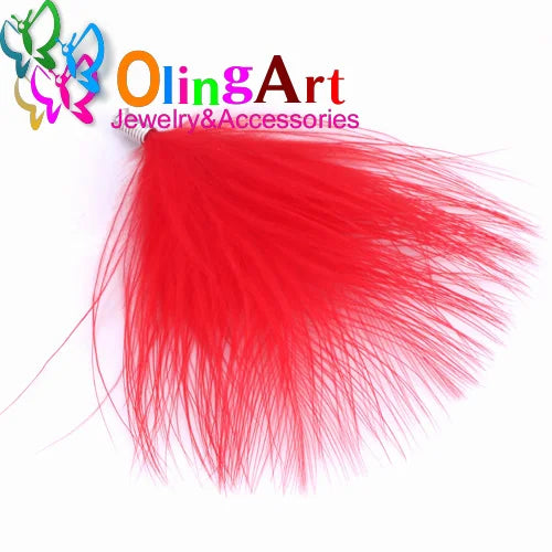 OlingArt plumes de dinde naturelles 10 pièces/lot 80MM couleur mixte femmes collier boucles d'oreilles