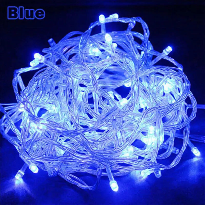 10M 100LED s LED chaîne lumière AC220V AC110V 9 couleurs feston lampes étanche extérieur guirlande fête vacances décoration de noël