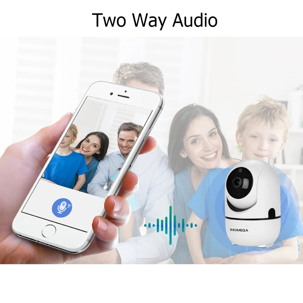 INQMEGA-Caméra de surveillance intelligente IP WiFi Cloud HD 1080p, dispositif de sécurité domestique sans fil, avec suivi automatique de mouvement humain, réseau CCTV