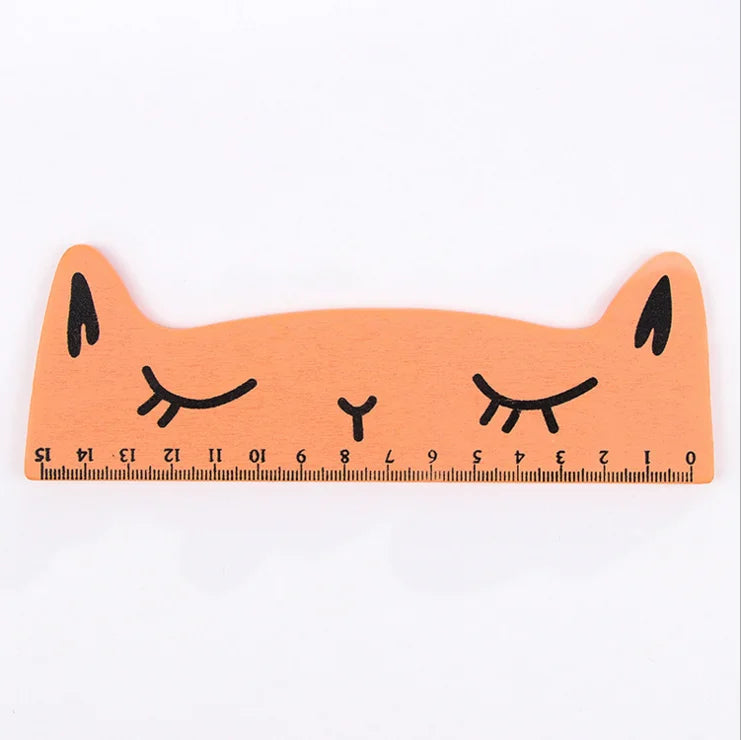 1 pièces Lytwtw's mignon Kawaii chat noir chaton règle droite outils en bois dessin animé couture dessin bureau école papeterie fournitures