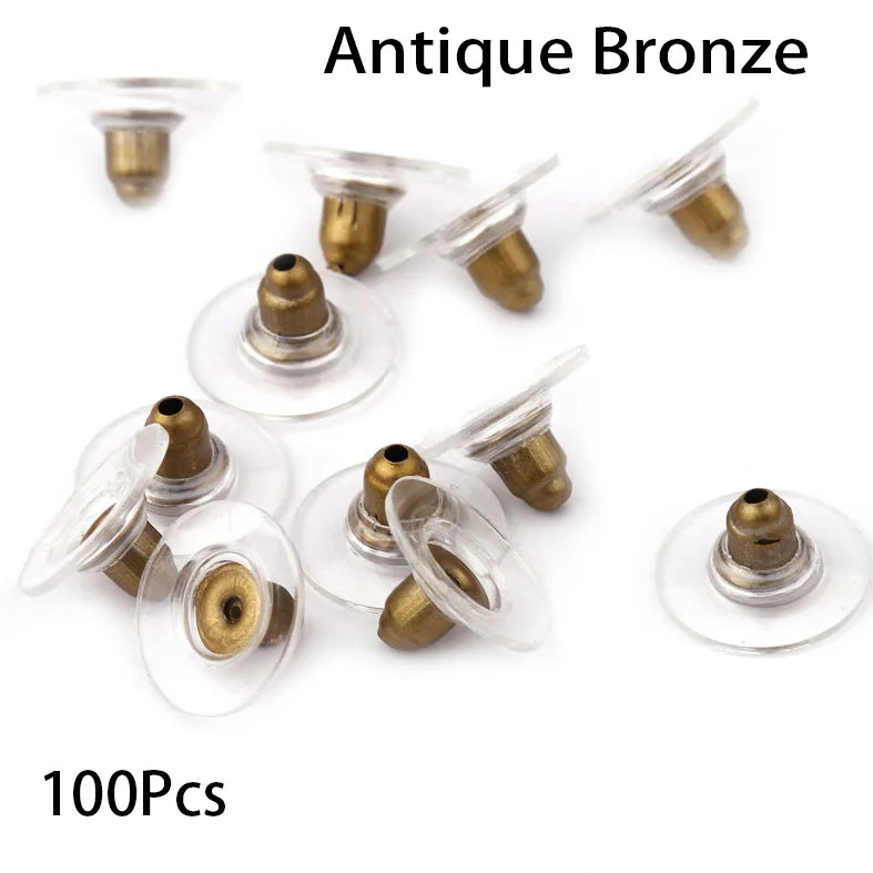 100-200 pièces boucles d'oreilles en caoutchouc dos bouchon écrous boucle d'oreille arrière fournitures pour bijoux bijoux à bricoler soi-même résultats fabrication d'accessoires