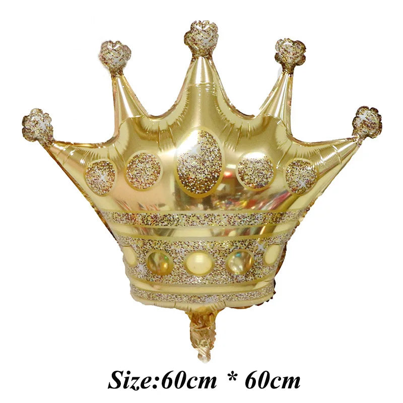 1 ballon en aluminium de grande taille avec couronne dorée, décoration pour fête