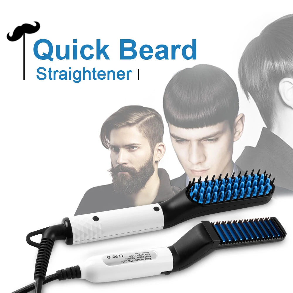 Lisseur rapide de barbe électrique pour hommes, brosse multifonctionnelle, peigne à cheveux, lisseur de barbe, styler