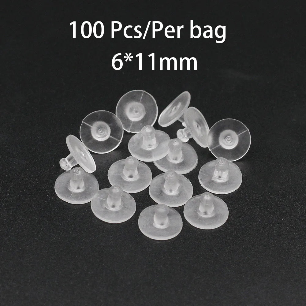 100-200 pièces boucles d'oreilles en caoutchouc dos bouchon écrous boucle d'oreille arrière fournitures pour bijoux bijoux à bricoler soi-même résultats fabrication d'accessoires