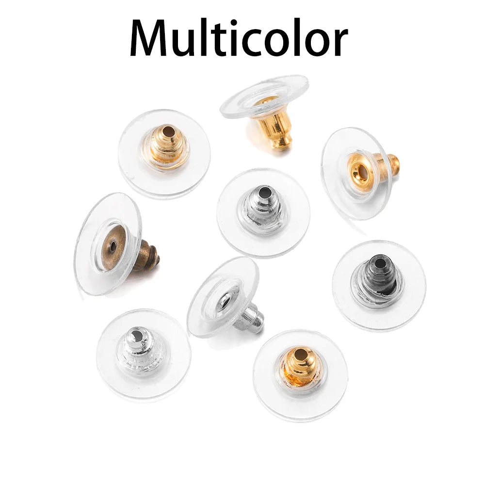 100-200 pièces boucles d'oreilles en caoutchouc dos bouchon écrous boucle d'oreille arrière fournitures pour bijoux bijoux à bricoler soi-même résultats fabrication d'accessoires