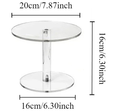 Support à gâteaux rond Transparent en acrylique