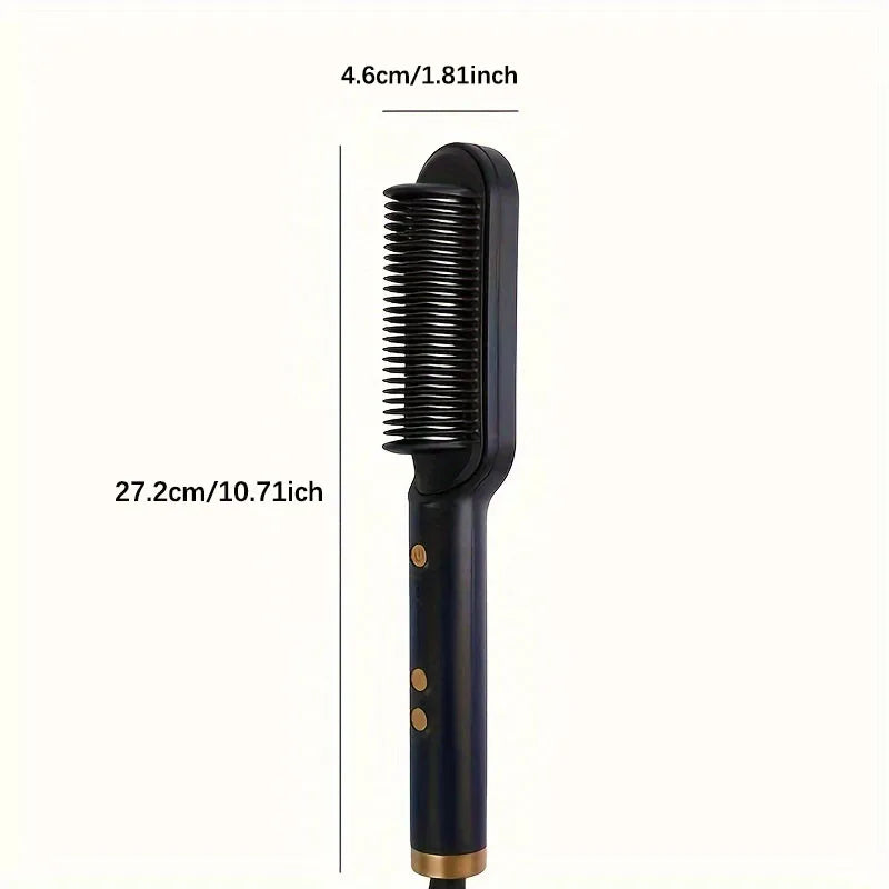 1 pièce de peigne à cheveux raides, outil de coiffure électrique 2 en 1, fer à lisser multifonctionnel