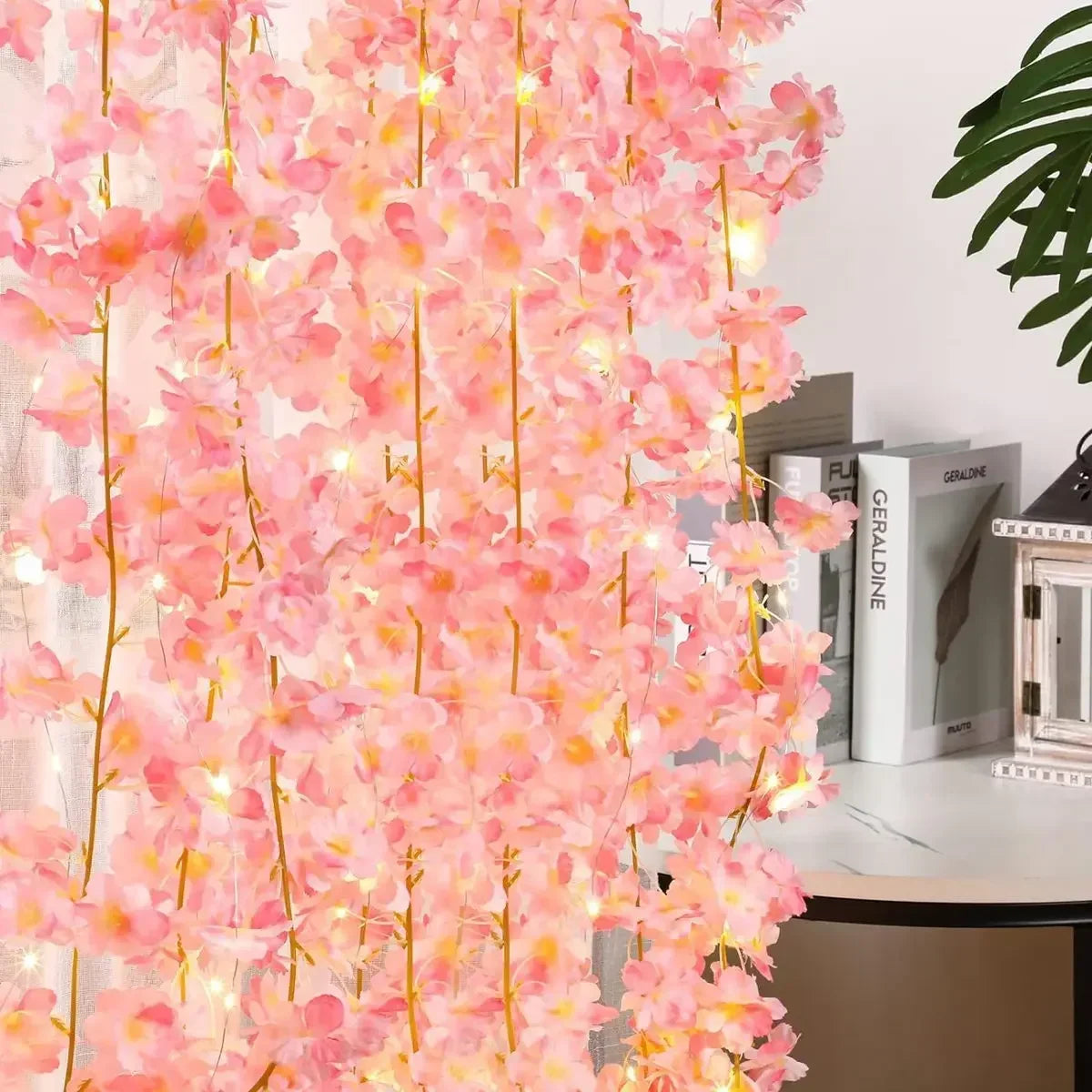 Guirlande lumineuse en fleurs de cerisier, 2M, 20led, guirlande de fleurs artificielles, vignes, lumières féeriques pour chambre à coucher, décoration de fête de mariage