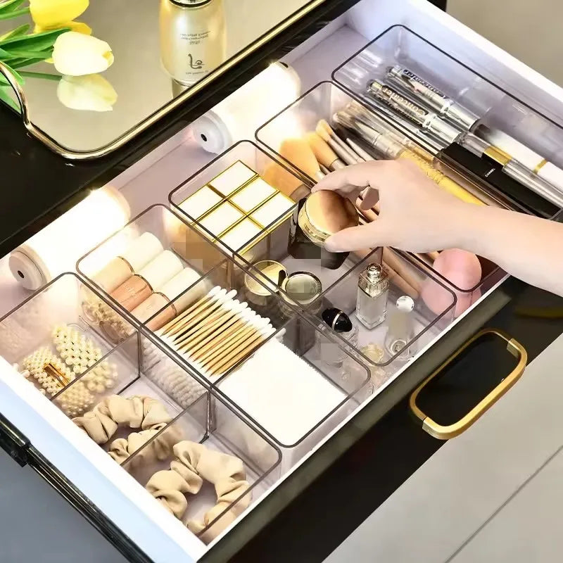 Organisateur de maquillage pour tiroir, organisateur de maquillage pour vanité, comptoir, salle de bain, cuisine et armoires, boîtes de rangement