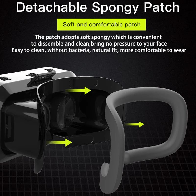 Lunettes VR de réalité virtuelle 3D, pour téléphone portable, Smartphones, casque de jeu de 7 pouces, avec lunettes Viar réelles, lentilles pour appareil portable