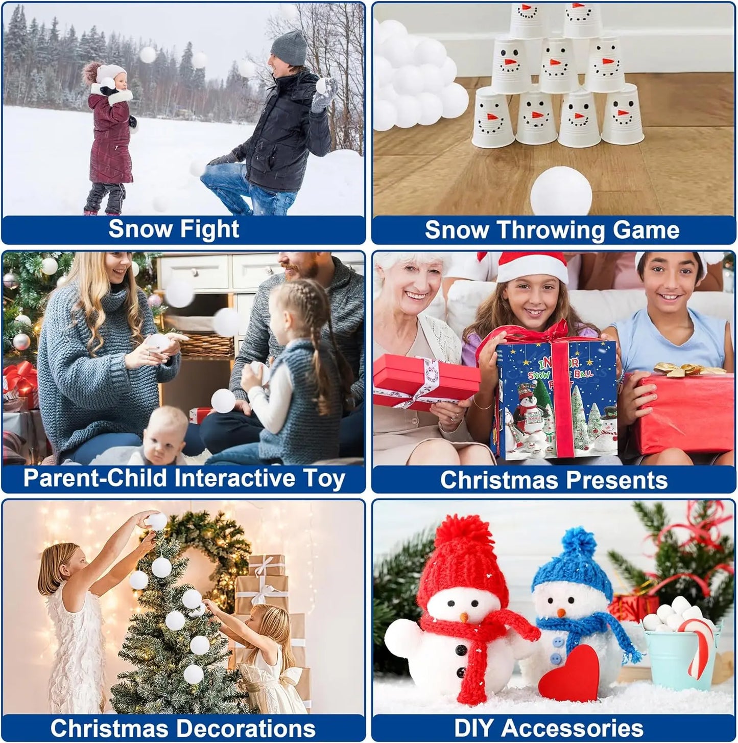 30 pièces fausses boules de neige douces boules de neige en peluche blanche