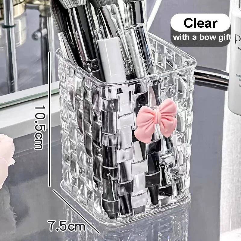 Boîte de rangement pour pinceaux de maquillage en acrylique transparent, organisateur de cosmétiques de bureau, rangement de rouge à lèvres, présentoir de vernis à ongles, étui à bijoux