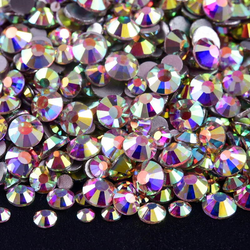 Glitter Crystal AB Non Hot Fix Rhinestones Crystal Flatback стразы Strass Nails Crystals For Nail Art Nail Charms Dress B2009