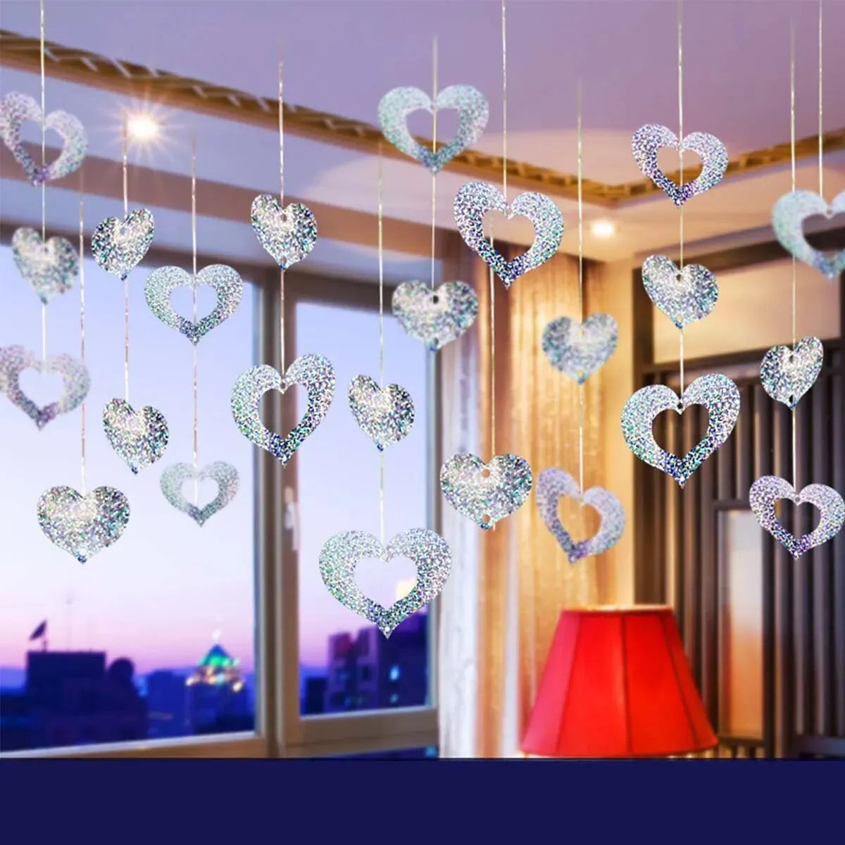 100 pièces décoration de fête d'anniversaire de mariage décoration ballon pluie soie paillettes pendentif fournitures de mariage décoration de salle de mariage