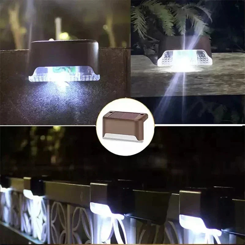 1/4/8/12/pcs LED solaire lumières extérieure jardin lumière pont lampe solaire escaliers lumière étanche solaire étape lampe Patio jardin décor
