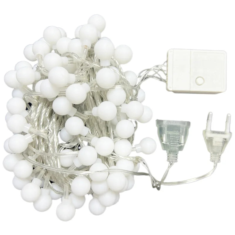 Guirlande lumineuse LED boule à bulles féerique, guirlande lumineuse festive, prise ue/US, décoration intérieure de noël, mariage, jardin extérieur
