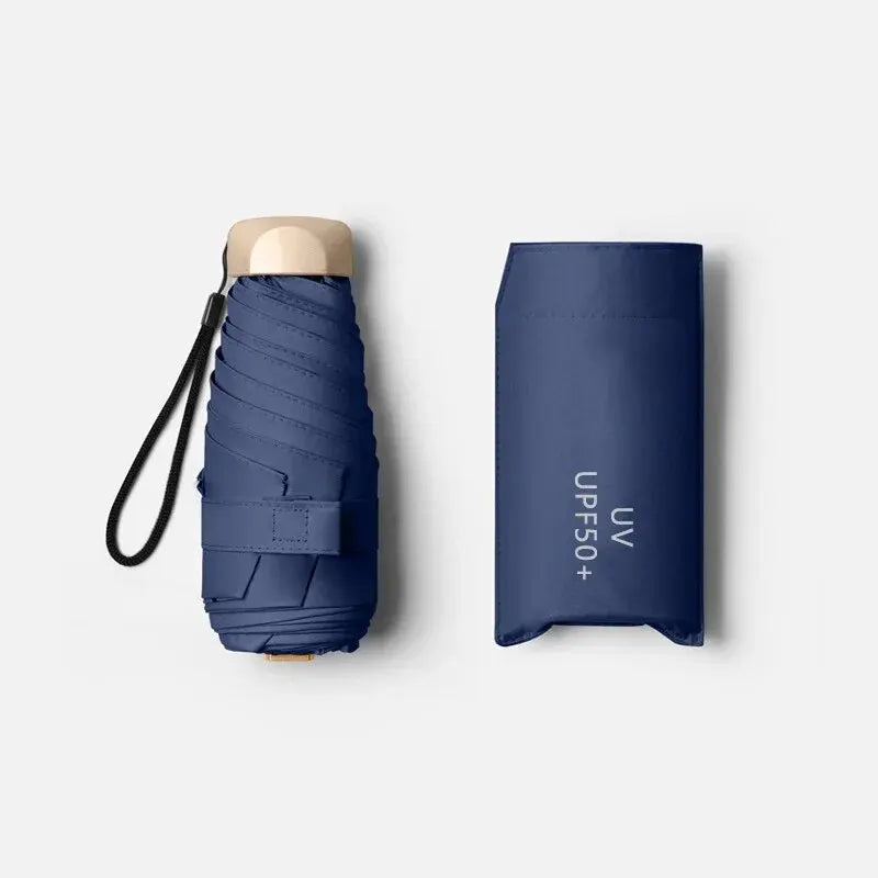 Mini Parapluie de Poche Pliable en Vinyle, Protection UV et Ultraviolets, Pare-Soleil, Capsule Parasol, 1 Pièce, 55% de Réduction