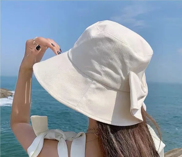 Casquettes de soleil de plage pour dames, filles, chapeaux seau à large bord avec nœud papillon pour femmes, été en plein air