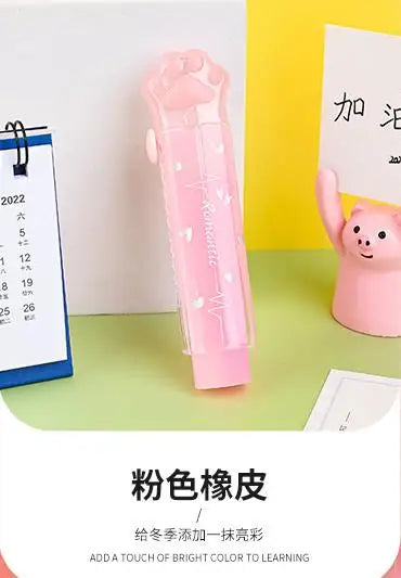 Gomme Portable Kawaii, propre sans miettes, chat, papeterie Kawaii, fournitures scolaires pour enfants