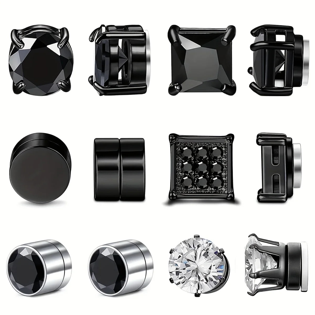 1 paire de boucles d'oreilles magnétiques en acier inoxydable de 6MM pour hommes et femmes, ensemble de boucles d'oreilles à Clip sans perçage, bijoux Non percés