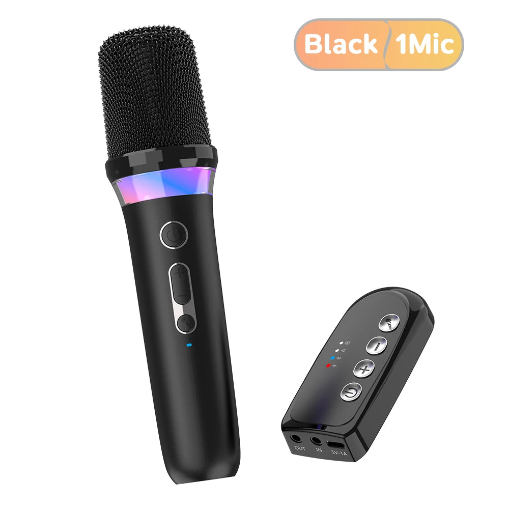 DS-K2 Karaoké Compagnon Bluetooth 5.3 Microphones dynamiques sans fil RVB Lumière colorée HIFI Stéréo DSP Système de mixage pour haut-parleur filaire Amplificateur Kit de voiture