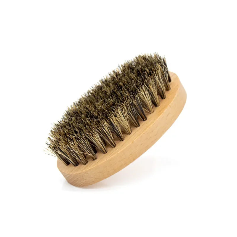 Ensemble de pinceaux de rasage pour hommes, poils de sanglier portables, brosse à barbe naturelle pour le nettoyage du visage, outil de coiffure