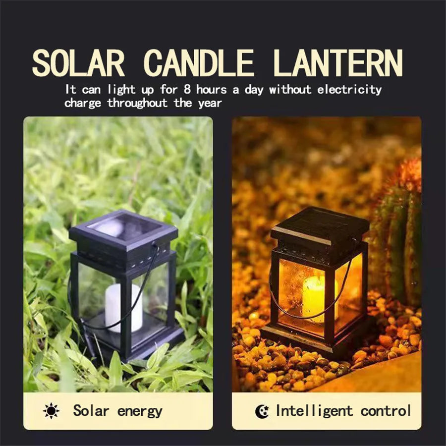 Lanterne solaire de palais, lumières solaires d'extérieur, paysage de pelouse suspendu, lampe à bougie d'ambiance, décoration de sol, de cour et de jardin