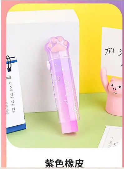 Gomme Portable Kawaii, propre sans miettes, chat, papeterie Kawaii, fournitures scolaires pour enfants