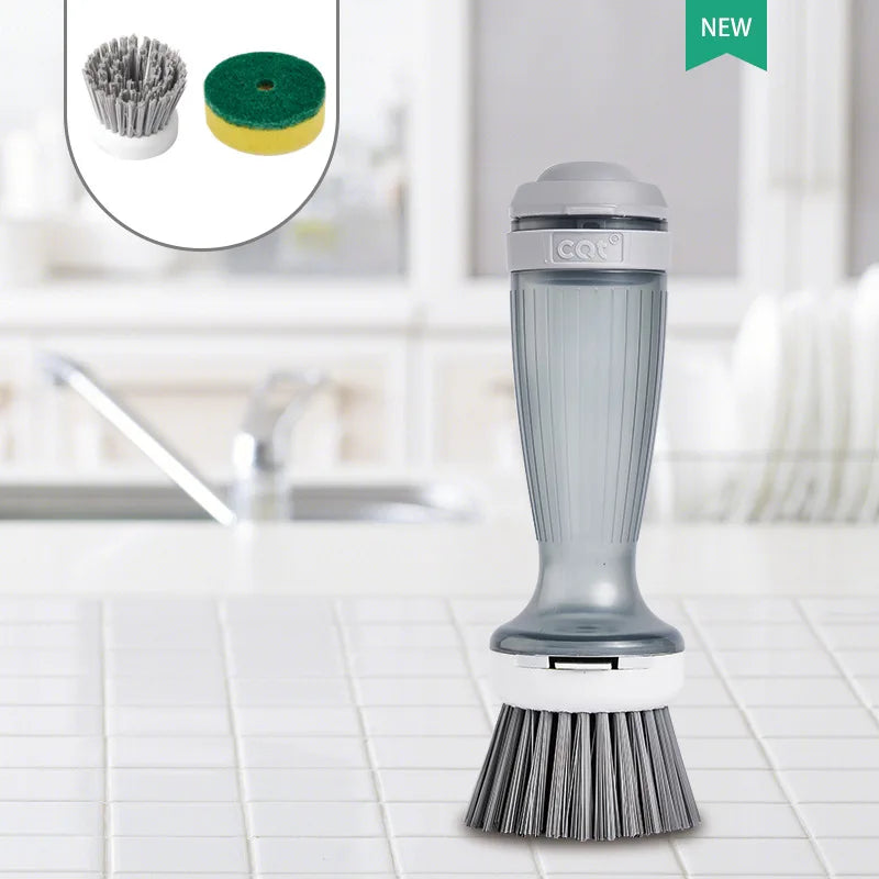 Kitchen Cleaning Tool Dish Scrubber Brush Refillable Liquid Soap Dispenser Pans Cups Bread Bowl Dishwashing Sponge Pot Wash Wipe
