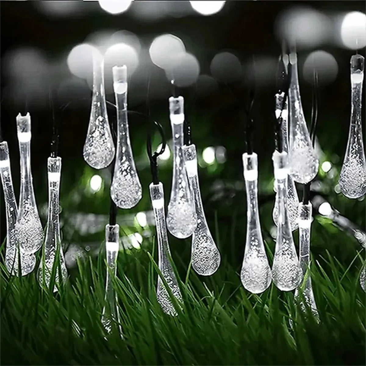 5 M/6.5 M/7 M/12 M solaire festival chaîne lumière LED paysage étanche lumière gouttes d'eau jardin décoration lampe lumière extérieure