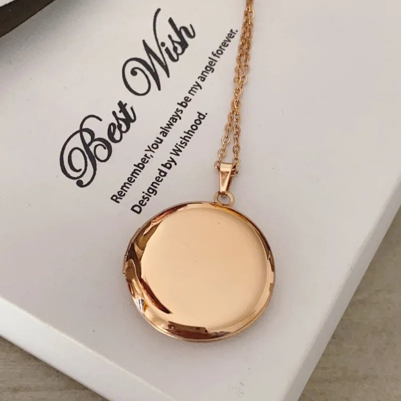 Collier médaillon Photo rond en acier inoxydable poli miroir, 27mm, pour bricolage, cadre Photo, bijoux commémoratifs, cadeau, 10 pièces/lot