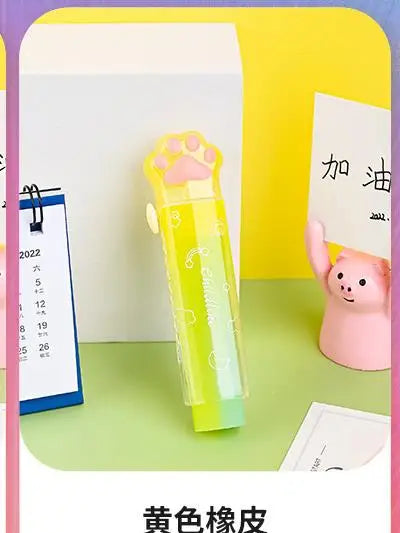 Gomme Portable Kawaii, propre sans miettes, chat, papeterie Kawaii, fournitures scolaires pour enfants