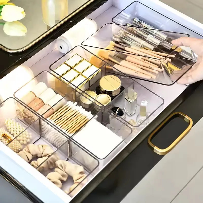 Organisateur de maquillage pour tiroir, organisateur de maquillage pour vanité, comptoir, salle de bain, cuisine et armoires, boîtes de rangement