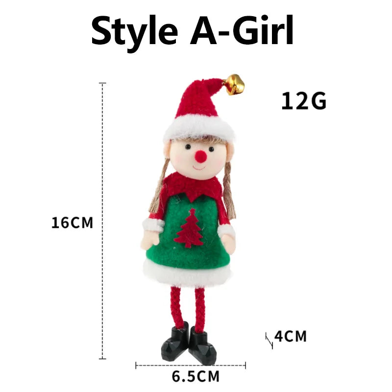 Poupées en peluche elfes de Noël, suspendus, décor d'arbre de Noël