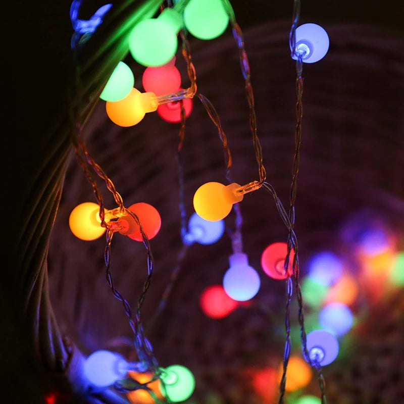 Guirlande lumineuse boule LED alimentée par batterie USB, lampe d'extérieur, lumières dégradées, décoration de Noël, mariage et jardin, 10m