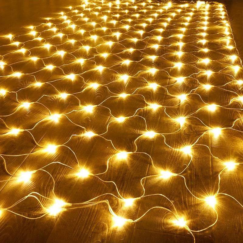 Prise ue Led Net maille chaîne lumières 220V guirlandes de rue décorations de noël en plein air