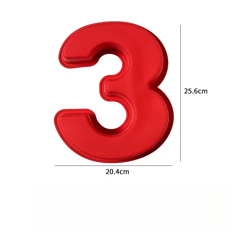 Moule à gâteau 3D grand nombre 10 pouces, moules de cuisson en Silicone 0-8 pour anniversaire, mariage, décorations de fête, bricolage, outils de cuisson à domicile