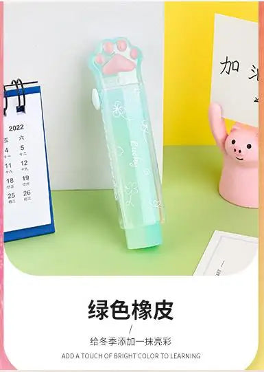 Gomme Portable Kawaii, propre sans miettes, chat, papeterie Kawaii, fournitures scolaires pour enfants