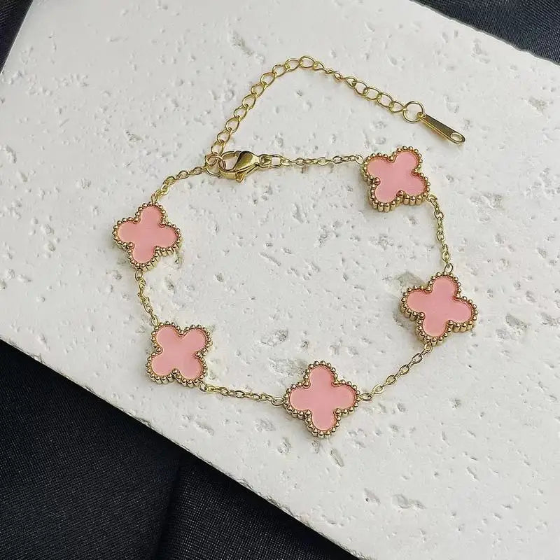 Bracelet Double face en acier inoxydable, 10 pièces, feuille de plante, accessoires de mode polyvalents, cadeau de saint valentin, Souvenir pour femmes
