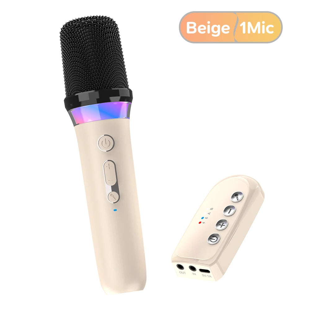 DS-K2 Karaoké Compagnon Bluetooth 5.3 Microphones dynamiques sans fil RVB Lumière colorée HIFI Stéréo DSP Système de mixage pour haut-parleur filaire Amplificateur Kit de voiture