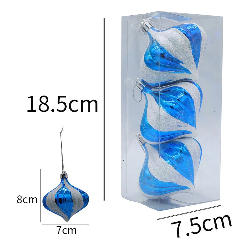 Ensemble de boules de Noël de 8cm, jouets décoratifs